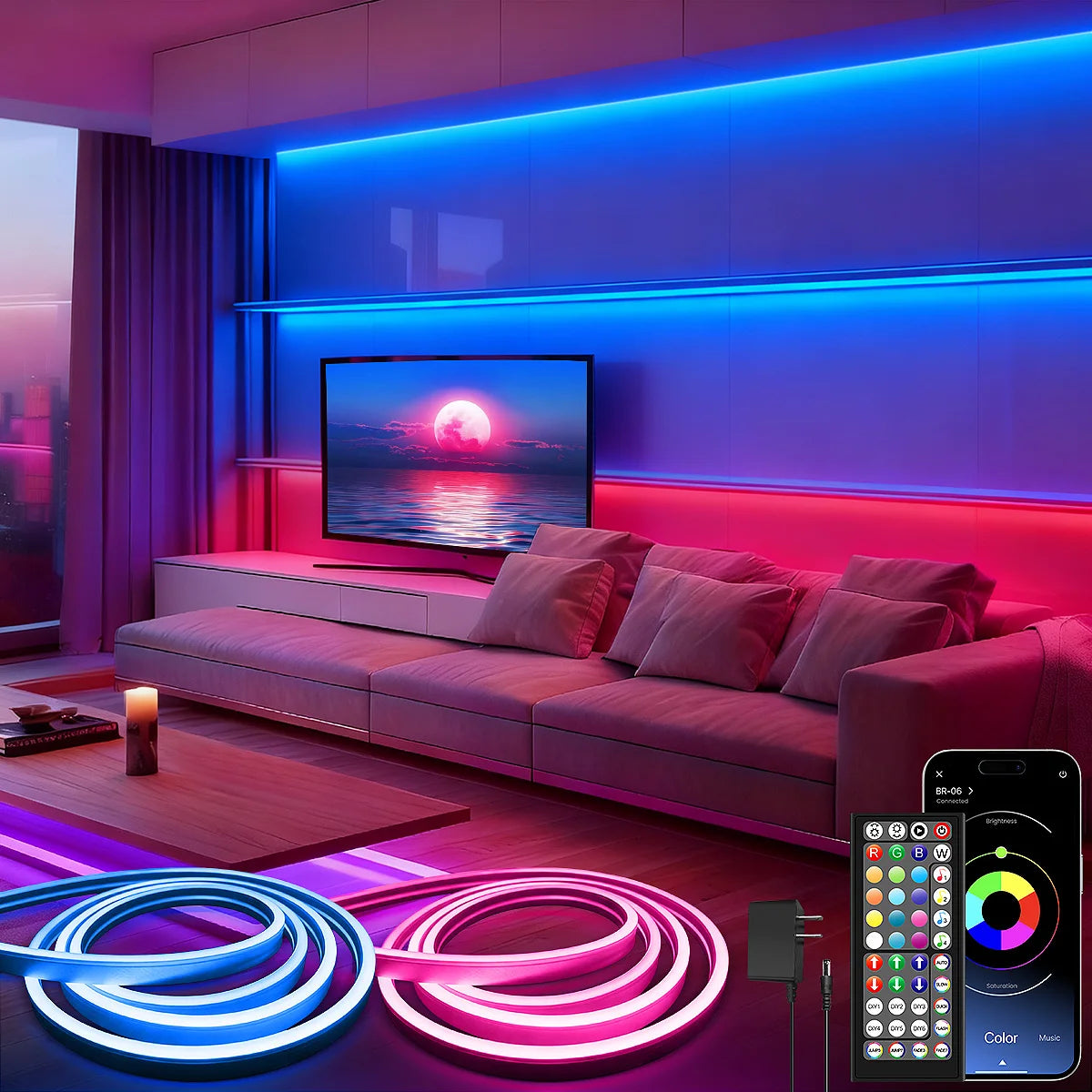 RGB LED Strip Lights 24V – Gaming & Room Ambiance