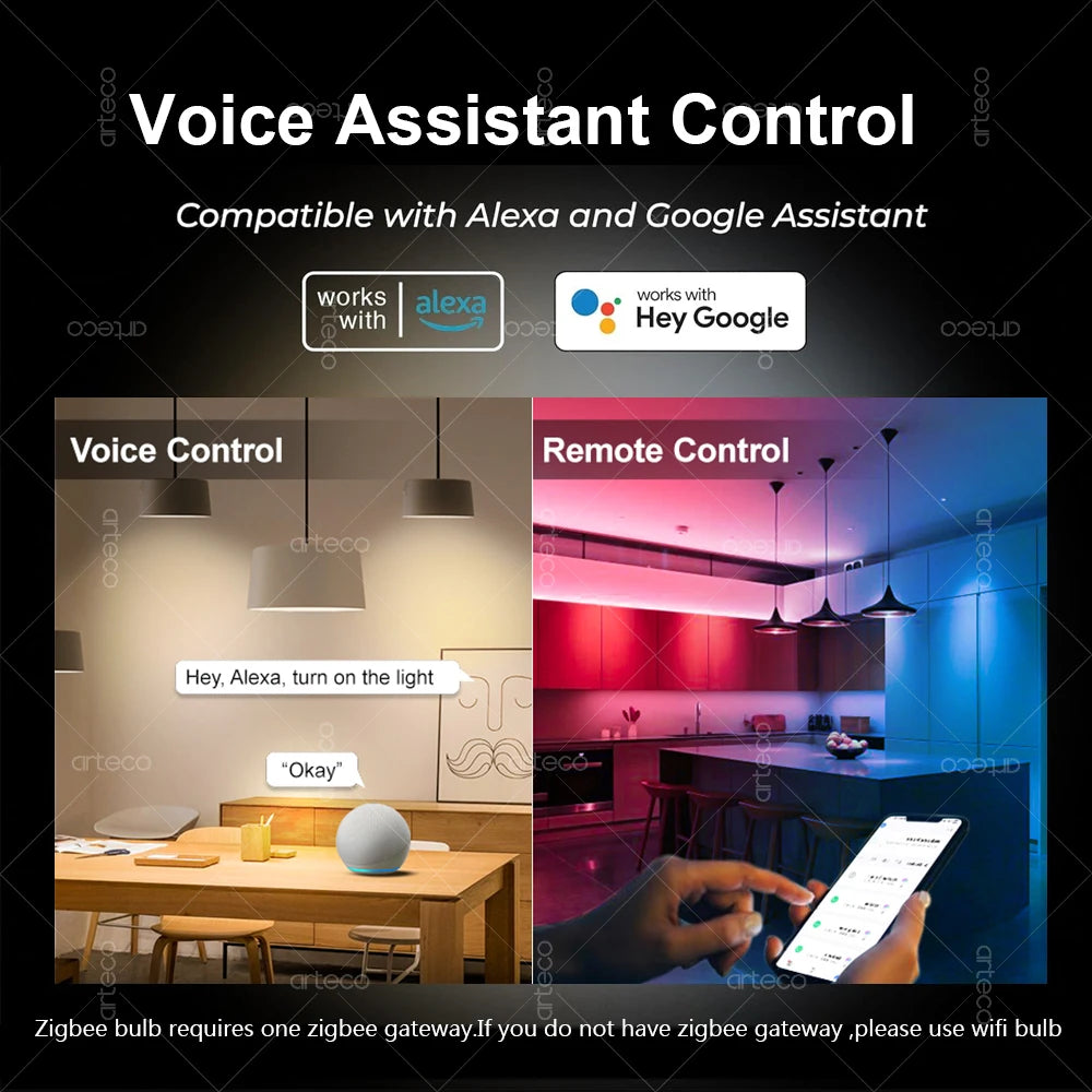 Smart RGB WiFi Bulb – Compatible Alexa & Google