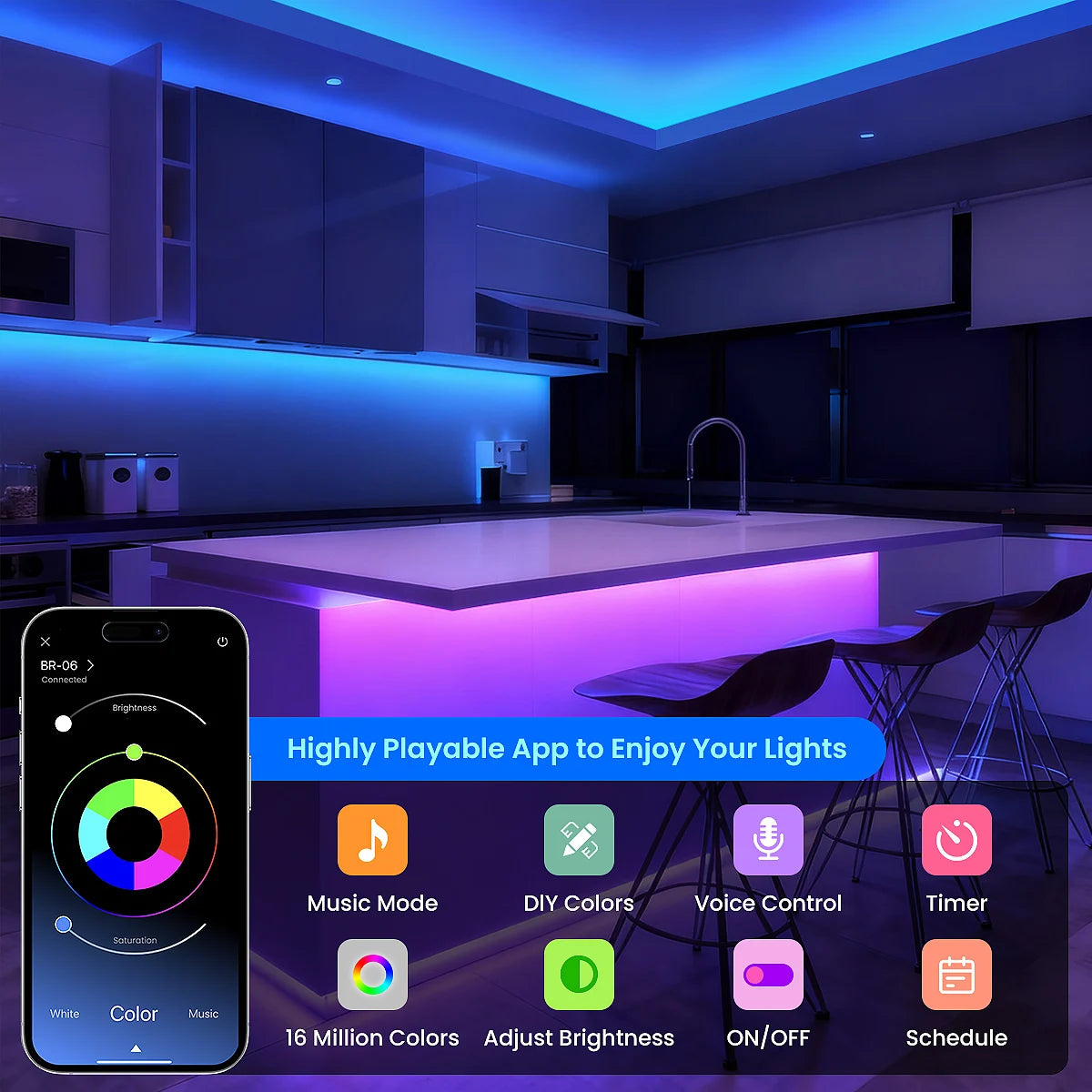 RGB LED Strip Lights 24V – Gaming & Room Ambiance