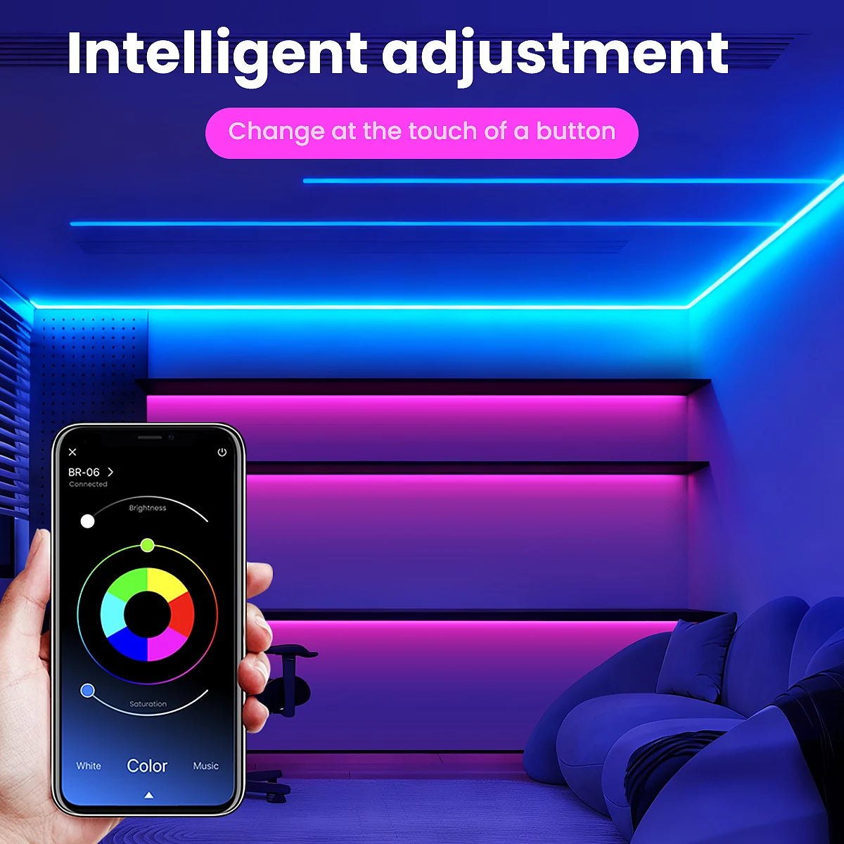 RGB LED Strip Lights 24V – Gaming & Room Ambiance