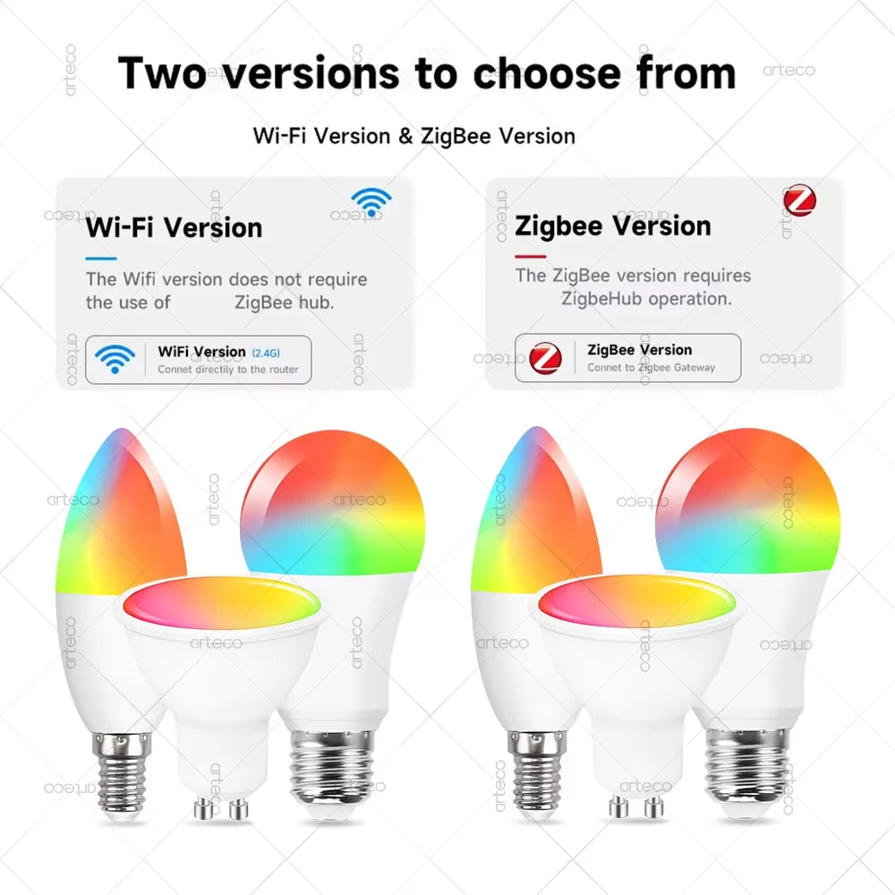 Smart RGB WiFi Bulb – Compatible Alexa & Google