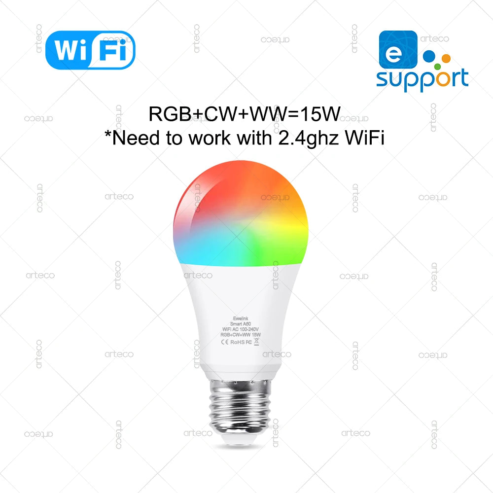 Smart RGB WiFi Bulb – Compatible Alexa & Google