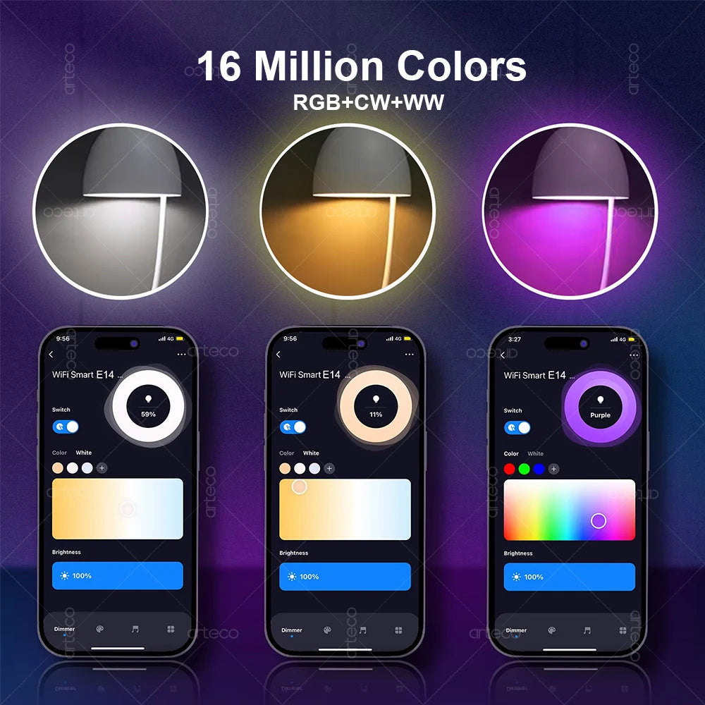 Smart RGB WiFi Bulb – Compatible Alexa & Google